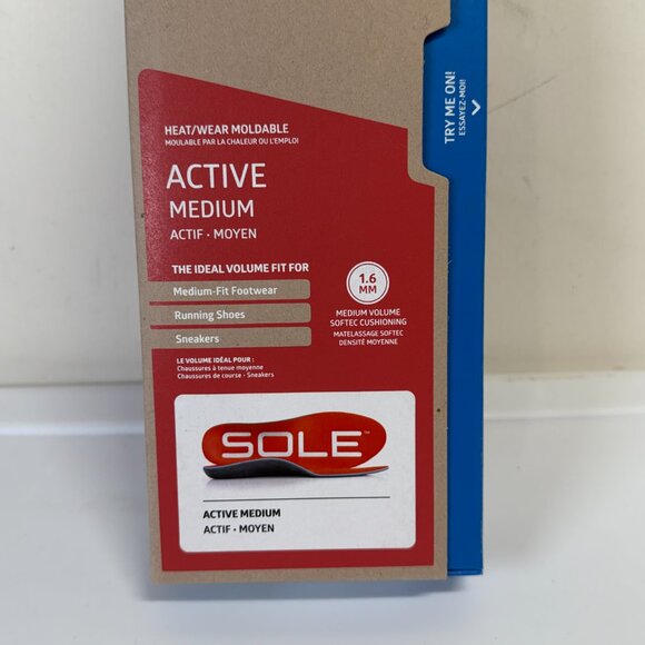 NEW Sole Active Medium ATV1-09 Moldable Shoe Insoles Inserts Men 9 / Women 11 - Picture 2 of 6